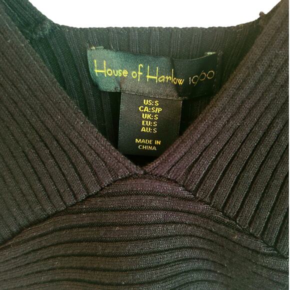 House of Harlow 1960 x Revolve NWT Classic Black Ribbed Bralette Crop Top - Picture 3 of 6